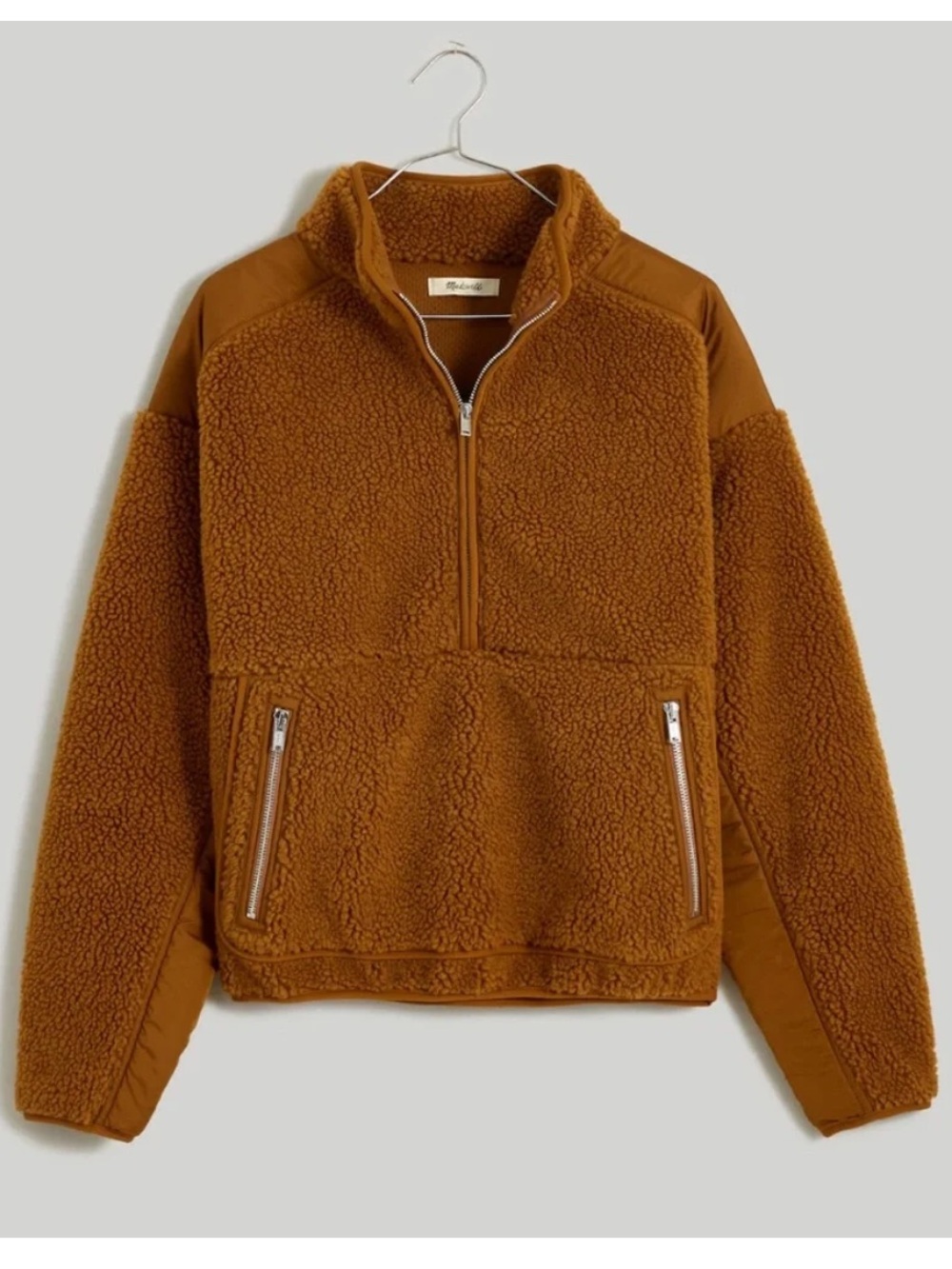 MADEWELL Faux Shearling Half-Zip Pullover